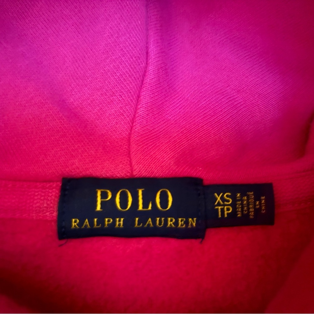 Ralph Lauren Vibrant Pink Acid Wash Polo Hoodie - Picture 3 of 6